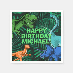 Personalisiert Kids Jurassic Dino Dinosaur Geburts Serviette