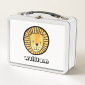 Personalisiert Kids Lion Jungle Tiername Metall Brotdose (Vorderseite)