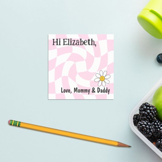 Personalisiert Kids Lunch Box Notizen Retro Schach