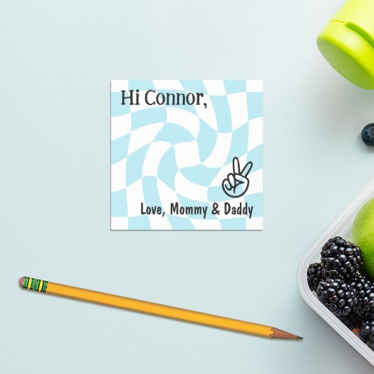 Personalisiert Kids Lunch Box Notizen Retro Schach
