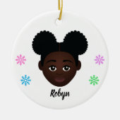 Personalisiert Kids Natural Hair Keramik Ornament (Vorne)