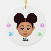 Personalisiert Kids Natural Hair Keramik Ornament (Vorne)