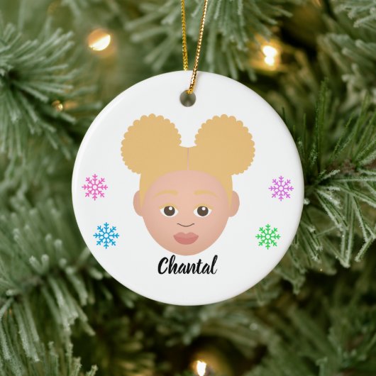 Personalisiert Kids Natural Hair Keramik Ornament (Baum)