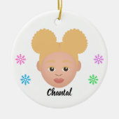 Personalisiert Kids Natural Hair Keramik Ornament (Vorne)