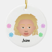 Personalisiert Kids Natural Hair Keramik Ornament (Vorne)