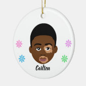 Personalisiert Kids Natural Hair Keramik Ornament (Links)