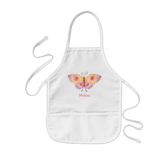 Personalisiert Kids Niedlich Butterfly Monogram Kinderschürze (Vorne)