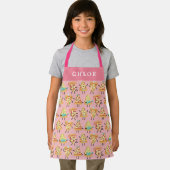 Personalisiert Kids Niedlich Pink Pizza Print Schü Schürze (Insitu)