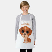 Personalisiert Kids Niedlich Puppy All-over Print  Schürze (Getragen)