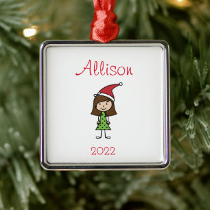 Personalisiert Kids Niedlich Weihnachtsfeiertag Ornament Aus Metall