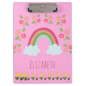 Personalisiert Kids Niedliche Regenbogenschule Klemmbrett (Vorderseite)
