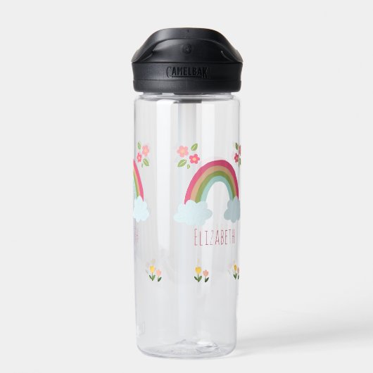 Personalisiert Kids Niedliche Regenbogenschule Trinkflasche (Rückseite)