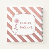 Personalisiert Kids Notebook mit Rose Gold Streife Notizblock (Rückseite)