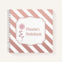 Personalisiert Kids Notebook mit Rose Gold Streife