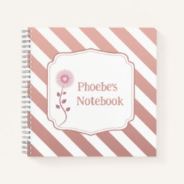 Personalisiert Kids Notebook mit Rose Gold Streife Notizblock