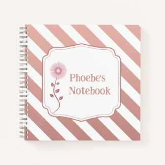 Personalisiert Kids Notebook mit Rose Gold Streife Notizblock