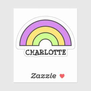 Personalisiert Kids Rainbow Pastell Aufkleber