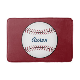 Personalisiert Kids Red Baseball Bad Mat Rug Badematte