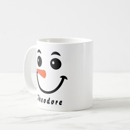 Personalisiert Kids Snowman Face Kaffeetasse (Vorderseite Links)
