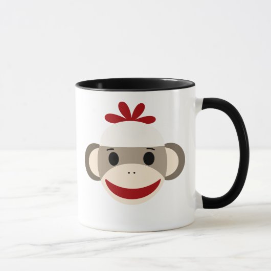 Personalisiert Kids Sock Monkey Tasse (Rechts)