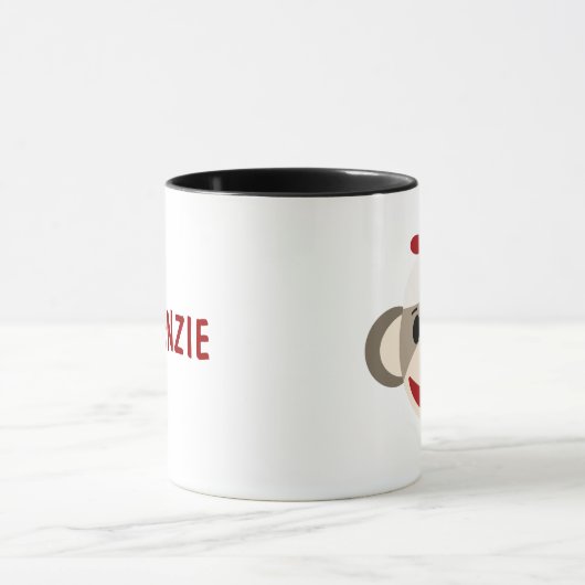 Personalisiert Kids Sock Monkey Tasse (Zentrum)