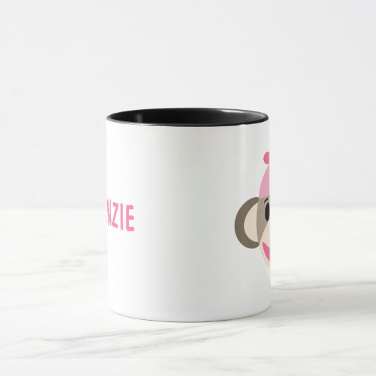 Personalisiert Kids Sock Monkey Tasse (Zentrum)