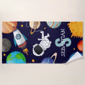 Personalisiert Kids Space Astronaut Summer Strandtuch (Vorderseite)