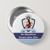Personalisiert Kids Swimming Club Wappen Niedlich  Button (Vorne & Hinten)