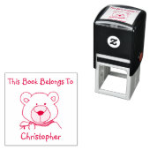 Personalisiert Kids Teddy Bear Buchzeichen Briefma Permastempel (Beispiel)