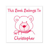 Personalisiert Kids Teddy Bear Buchzeichen Briefma Permastempel (Design)