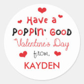 Personalisiert Kids Valentine Day Leckerei Runder Aufkleber (Vorderseite)