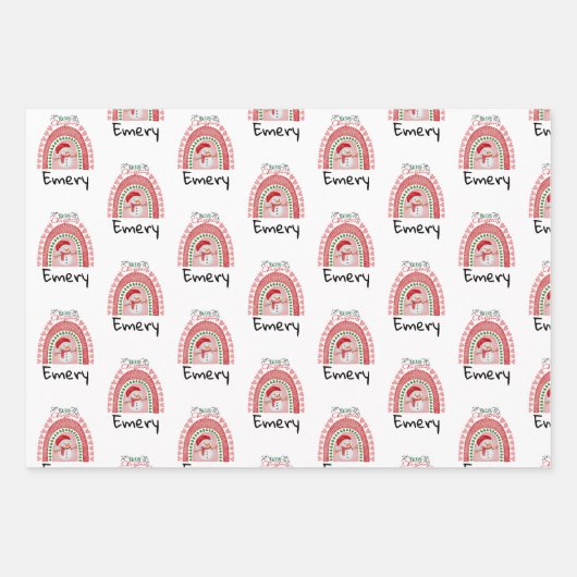Personalisiert Kids Weihnachtswrapping Paper Sheet Geschenkpapier Set (Vorderseite 3)