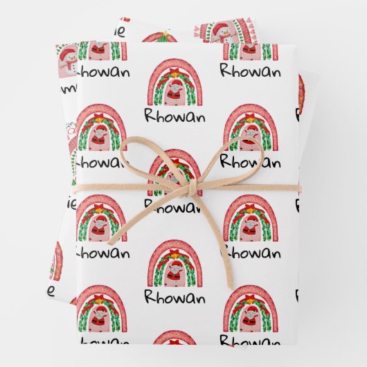 Personalisiert Kids Weihnachtswrapping Paper Sheet Geschenkpapier Set (Beispiel)