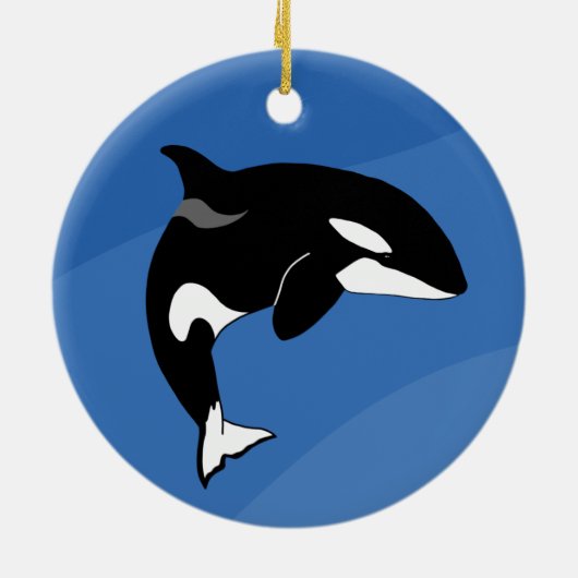 Personalisiert Killer Whale Orca Keramik Ornament (Hinten)