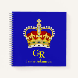 Personalisiert King Charles III Monogram und Crown Notizblock