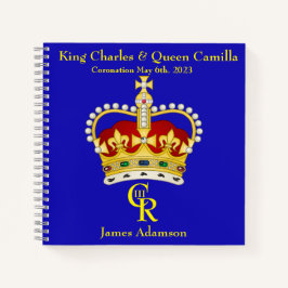 Personalisiert King Charles III Monogram und Crown Notizblock