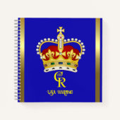 Personalisiert King Charles III Monogram und Crown Notizblock (Vorderseite)