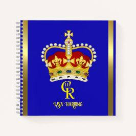 Personalisiert King Charles III Monogram und Crown Notizblock