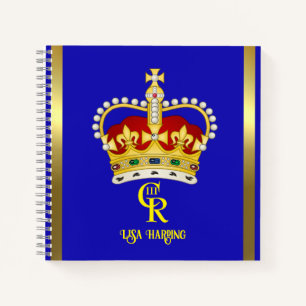 Personalisiert King Charles III Monogram und Crown Notizblock