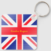 Personalisiert King Charles III Monogram und Crown Schlüsselanhänger (Rückseite)