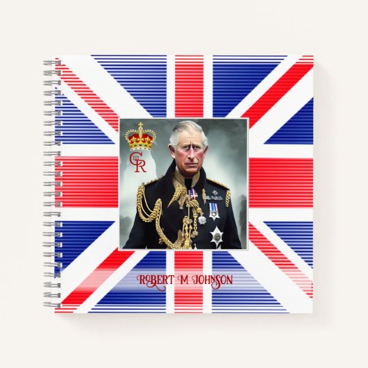Personalisiert King-Charles-III-Notebook Notizblock (Vorderseite)