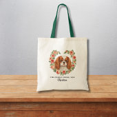 Personalisiert King Charles Spaniel Floral Heart Tragetasche