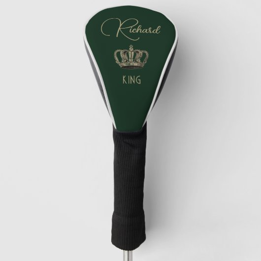 Personalisiert King Crown Green Golf Handtuch Golf Headcover (Vorderseite)