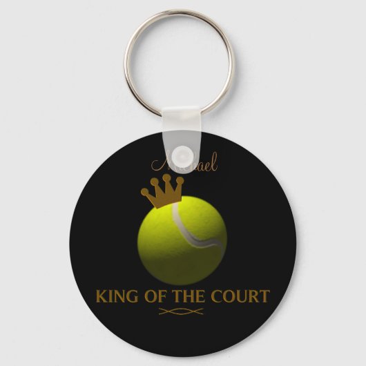 Personalisiert King of The Court Tennis Schlüssela Schlüsselanhänger (Vorderseite)