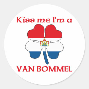 Personalisiert Kiss Me I bin Van Bommel Runder Aufkleber