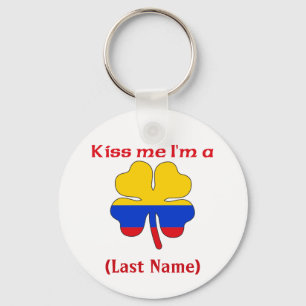 Personalisiert Kiss Me Ich bin Kolumbianer (Nachna Schlüsselanhänger