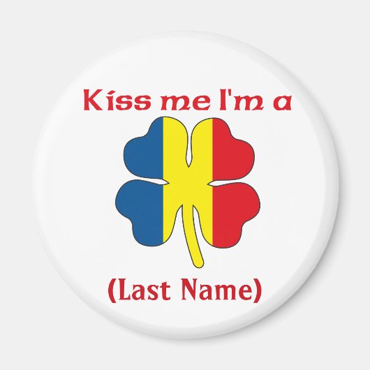 Personalisiert Kiss Me Ich bin Rumäne, kundenspezi Magnet (Vorne)