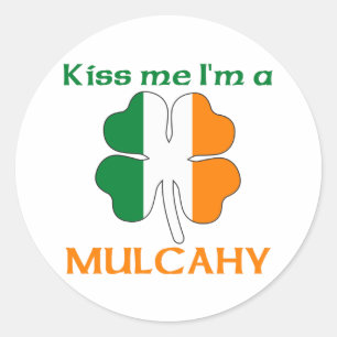 Personalisiert Kiss Me I'm Mulcahy Runder Aufkleber