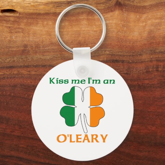 Personalisiert Kiss Me I'm O'Leary Schlüsselanhänger (Vorderseite)