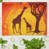 Personalisiert Kitchen Handtuch Afrikanische Safar (Gefaltet)